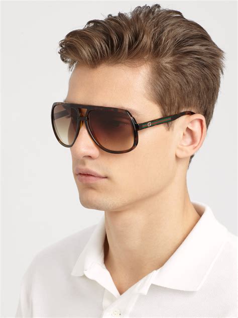 gucci aviators brown